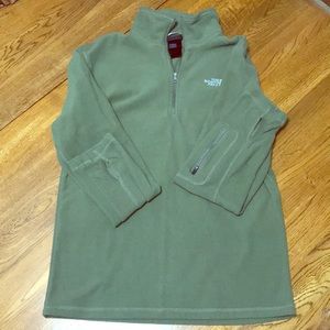 North face, olive green quarter zip